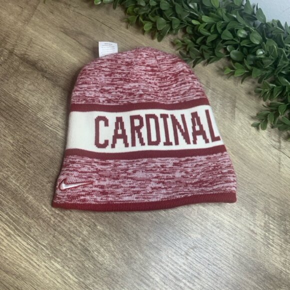 Nike Reversible Stanford Cardinal Red & White Knit Beanie Men's One Size - Picture 2 of 4